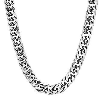 Steeltime 24" stainless steel cuban link chain bracelet