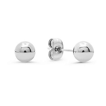 Steeltime Ladies stainless steel 6mm stud earrings