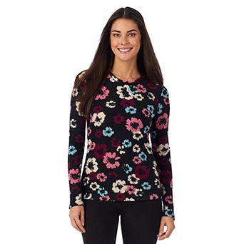 Women's Cuddl Duds® Fleecewear with Stretch Long Sleeve Crewneck Layering Top