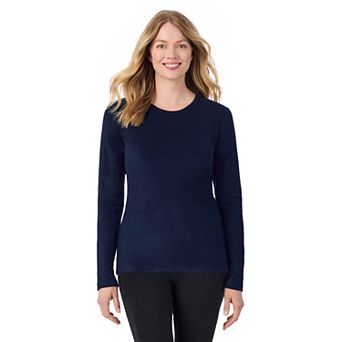 Women's Cuddl Duds® Fleecewear with Stretch Long Sleeve Crewneck Layering Top