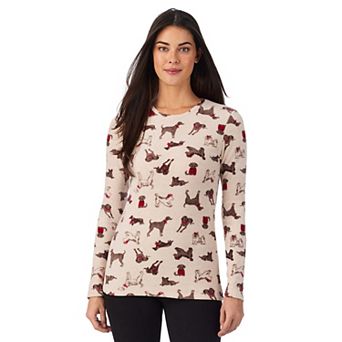 Women's Cuddl Duds® Fleecewear with Stretch Long Sleeve Crewneck Layering Top