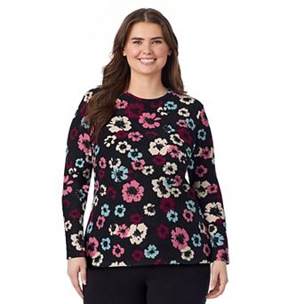 Plus Size Cuddl Duds® Fleecewear with Stretch Long Sleeve Crew