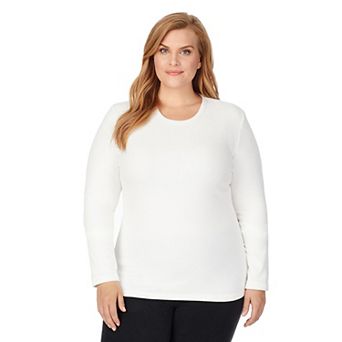 Plus Size Cuddl Duds® Fleecewear Stretch Long Sleeve Crewneck Top