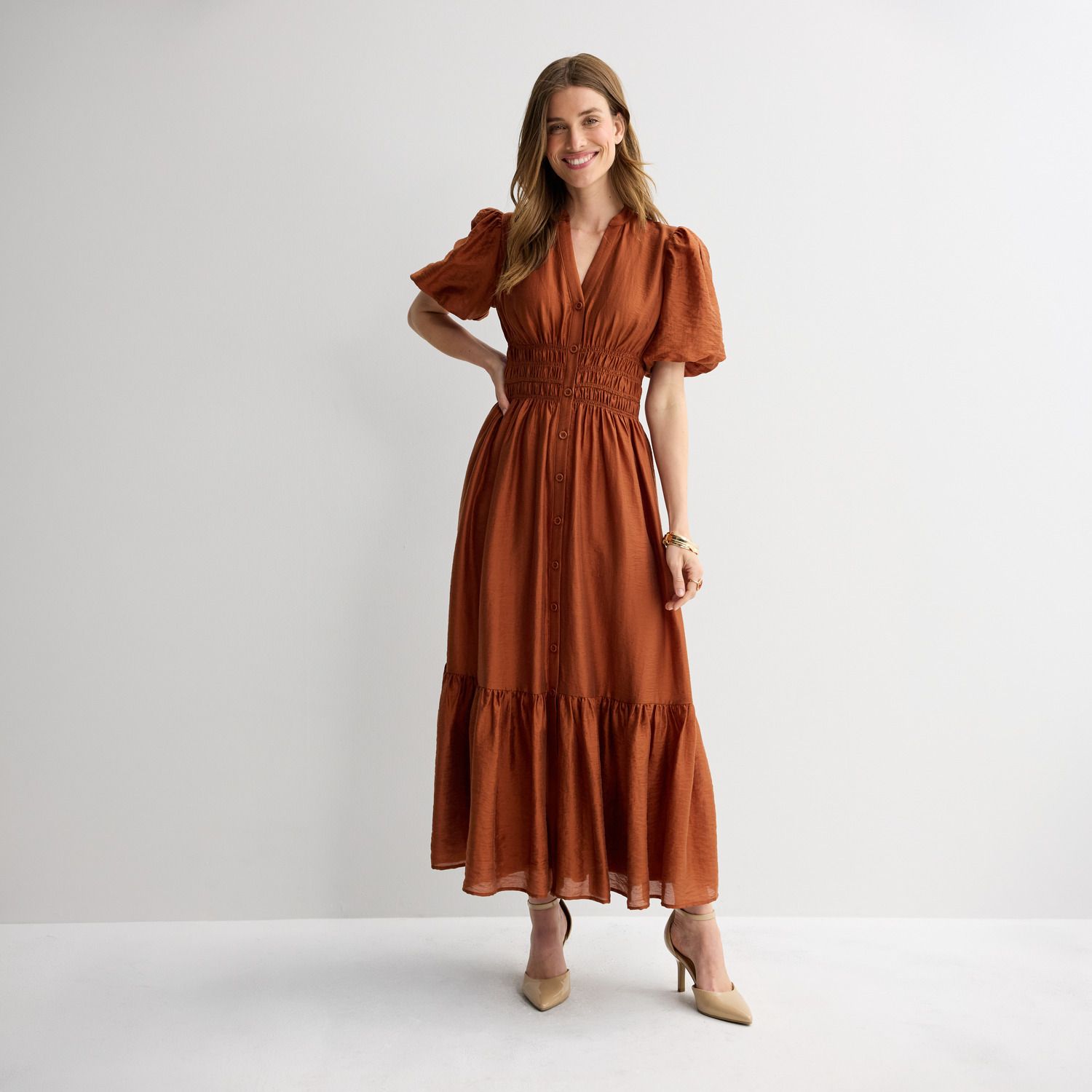 Женское платье Taylor Balloon Sleeve Button Front