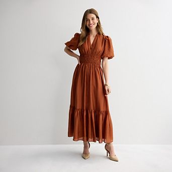 Women's Taylor Balloon Sleeve Button Front Dress