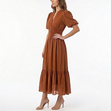 Women's Taylor Balloon Sleeve Button Front Dress