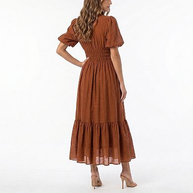 Women's Taylor Balloon Sleeve Button Front Dress