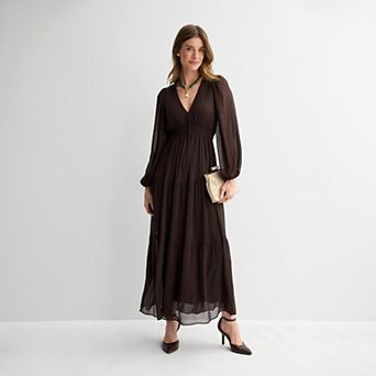 Women's Taylor V-Neck Chiffon Maxi Dress