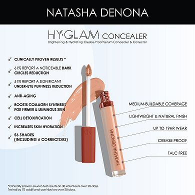 Hy-Glam Brightening & Hydrating Medium to Full Coverage Crease Proof Serum Color Corrector