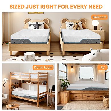 8 in Dual-Sided Reversible Memory Foam Mattress,Medium Firm,Washable Removable Cover