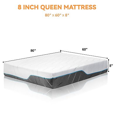 8 in Dual-Sided Reversible Memory Foam Mattress,Medium Firm,Washable Removable Cover