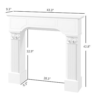 HOMCOM Baroque Fireplace Mantel, Fireplace Surround with Ionic Leg