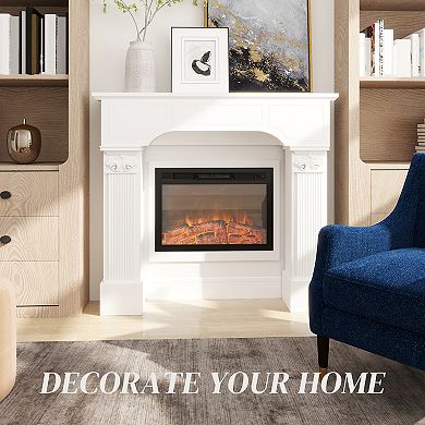 HOMCOM Baroque Fireplace Mantel, Fireplace Surround with Ionic Leg