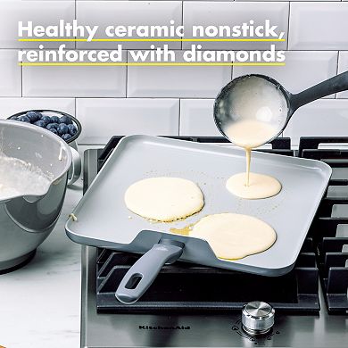 GreenPan Dover PFAS-Free Healthy Ceramic Nonstick 11-Inch Square Griddle