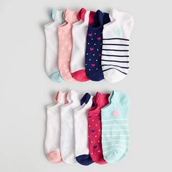 Women's Sonoma Goods For Life® 10-Pack Summer Heart Dots No-Show Socks