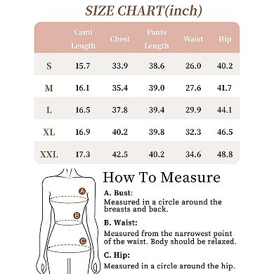 Women's Pajama Set Pleated Cami Top and Pants Knit Stretchy Summer Lounge Sets with Pockets