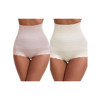 2 Packs Women's Tummy Control Shapewear Panties High Waisted Body Shaping Boyshorts Underwear