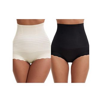 2 Packs Women's Tummy Control Shapewear Panties High Waisted Body Shaping Boyshorts Underwear
