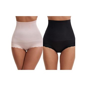 2 Packs Women's Tummy Control Shapewear Panties High Waisted Body Shaping Boyshorts Underwear