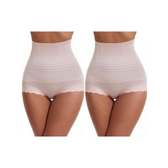 2 Packs Women's Tummy Control Shapewear Panties High Waisted Body Shaping Boyshorts Underwear