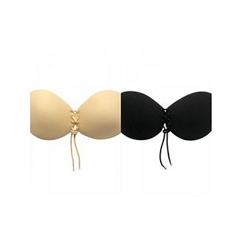 2 Packs Women's Strapless Push Up Invisible Backless Sticky Silicone Reusable Adhesive Bras