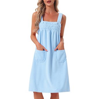 Women's Shower Towels Cover Up Wrap Wearable Bathrobe Around Towel Straps Spa Body Robe