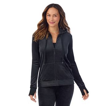 Women's Cuddl Duds® Stretch Velour Full Zip Hoodie