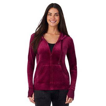 Women's Cuddl Duds® Stretch Velour Full Zip Hoodie