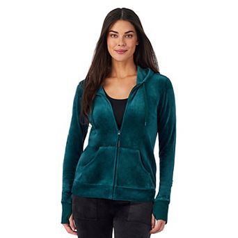 Women's Cuddl Duds® Stretch Velour Full Zip Hoodie