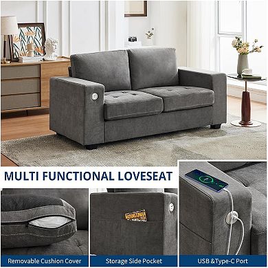 71" Chenille Fabric Sofa