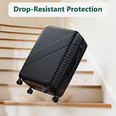 PATIOEASY 24 inch suitcase Durable Hardshell Luggage with TSA Lock for Extended Travel