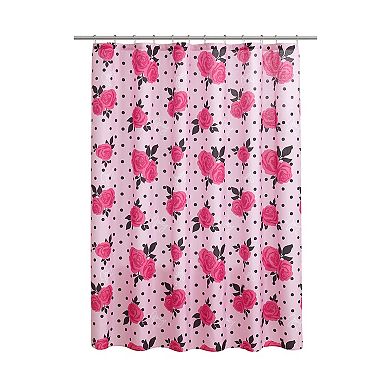 Juicy Couture Rose Dots Shower Curtain with Hooks