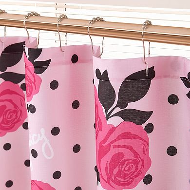 Juicy Couture Rose Dots Shower Curtain with Hooks