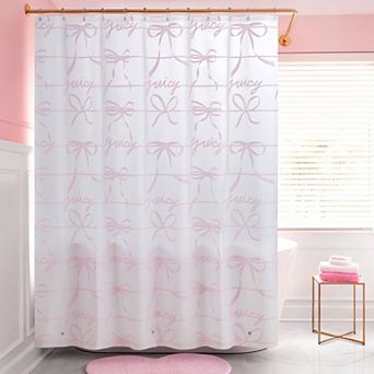 Juicy Couture Bow Stripe PEVA Shower Curtain