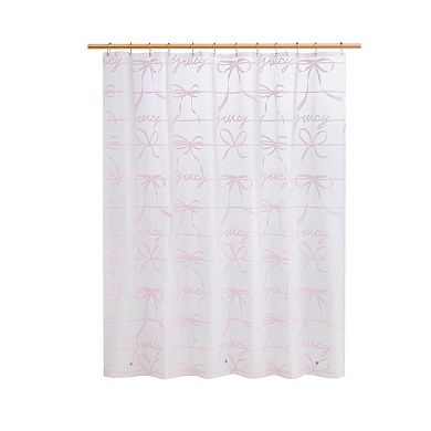 Juicy Couture Bow Stripe PEVA Shower Curtain