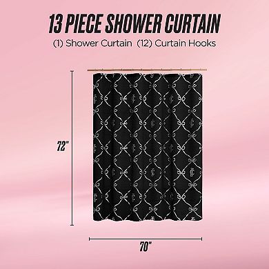 Juicy Couture Ballerina Bows Shower Curtain with Hooks
