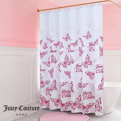 Juicy Couture Butterfly Shower Curtain with Hooks