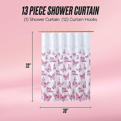 Juicy Couture Butterfly Shower Curtain with Hooks