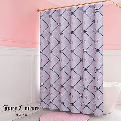 Juicy Couture Chain Diamond Shower Curtain with Hooks