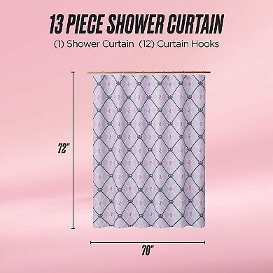 Juicy Couture Chain Diamond Shower Curtain with Hooks