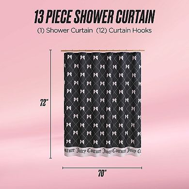 Juicy Couture Bow Trellis Shower Curtain with Hooks