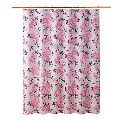 Juicy Couture Blooming Flowers Shower Curtain with Hooks