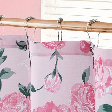 Juicy Couture Blooming Flowers Shower Curtain with Hooks