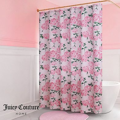 Juicy Couture Blooming Flowers Shower Curtain with Hooks
