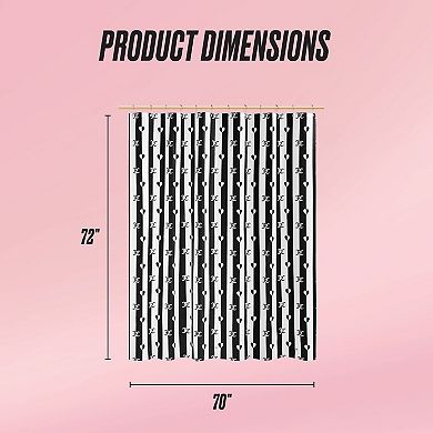 Juicy Couture Logo Stripe PEVA Shower Curtain