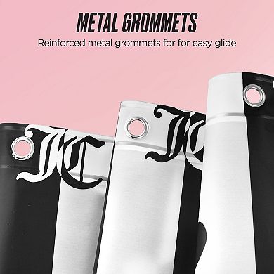 Juicy Couture Logo Stripe PEVA Shower Curtain