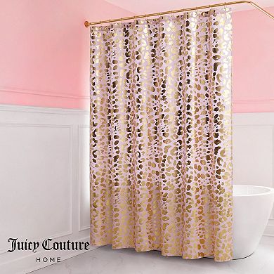 Juicy Couture Leopard Shower Curtain with Hooks