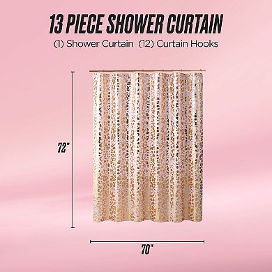 Juicy Couture Leopard Shower Curtain with Hooks