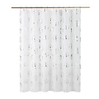 Juicy Couture Crown Toss Shower Curtain with Hooks