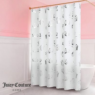 Juicy Couture Crown Toss Shower Curtain with Hooks